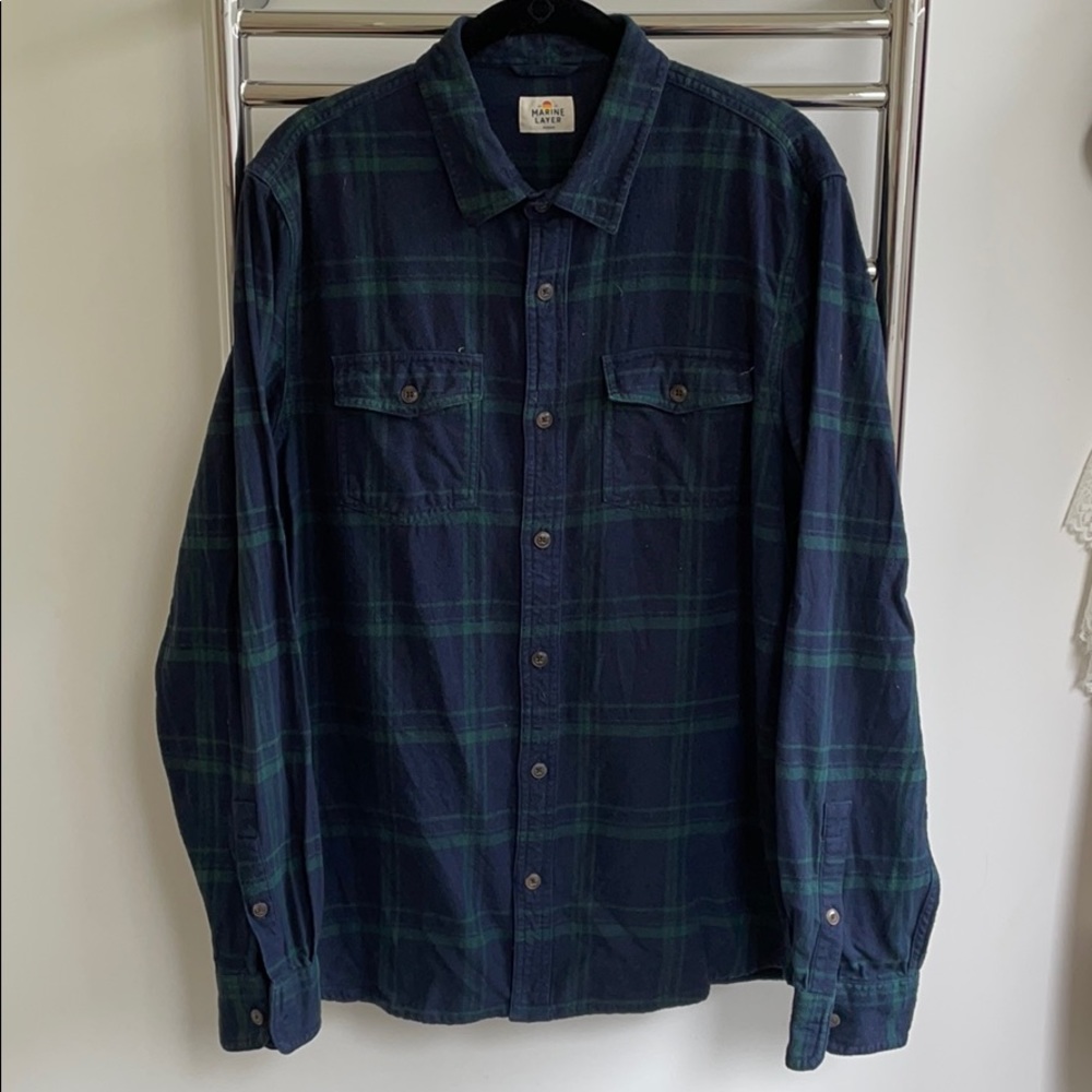 Marine Layer Navy Plaid Flannel